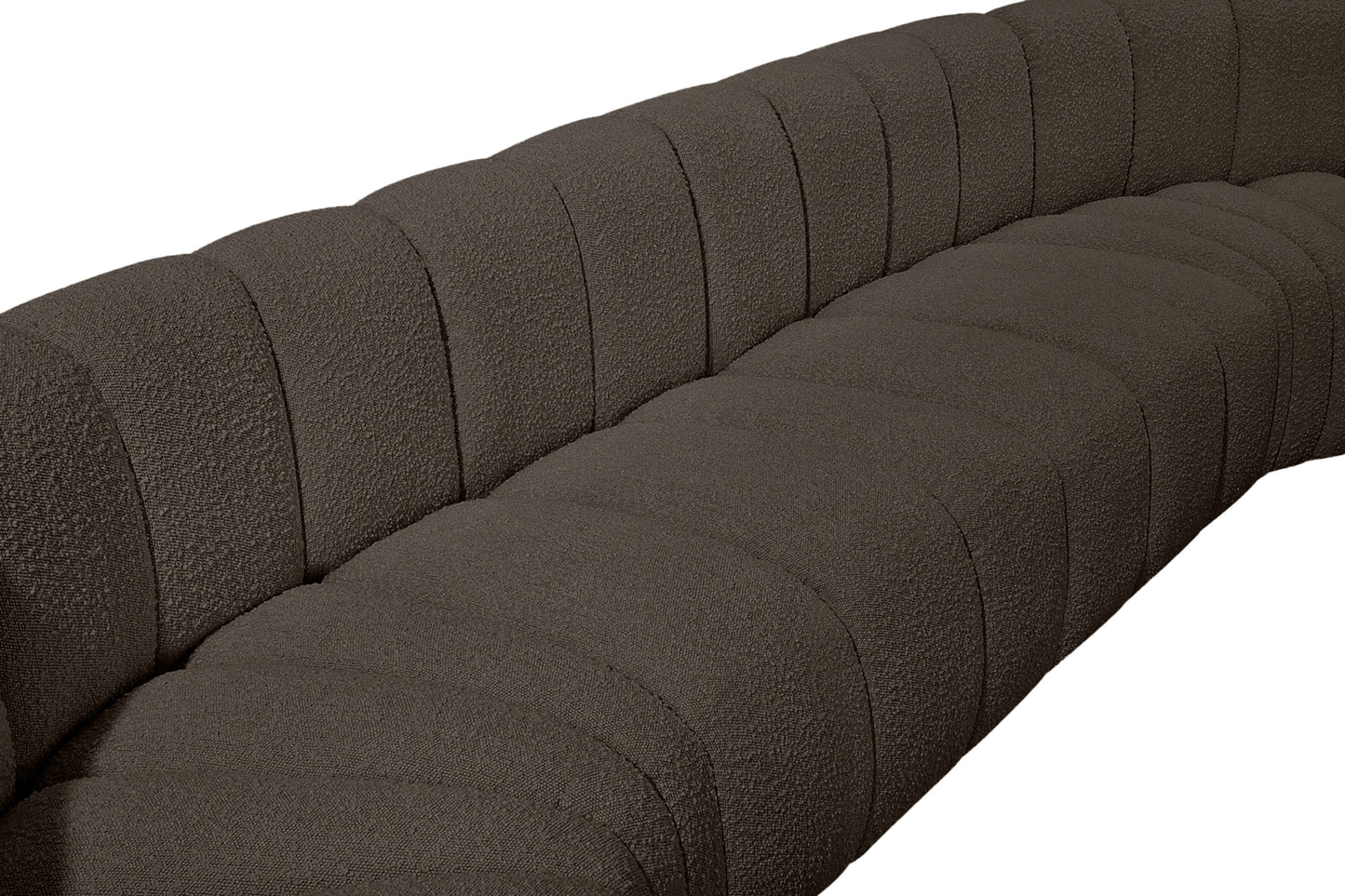 zara brown boucle fabric modular sofa s10a