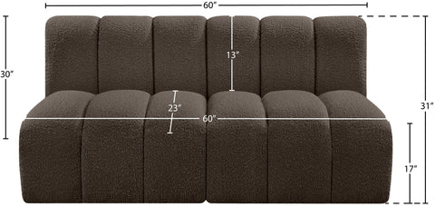 Briar Brown 60 Boucle Fabric Upholstered Modular Sectional , 2-Piece (Style 1)