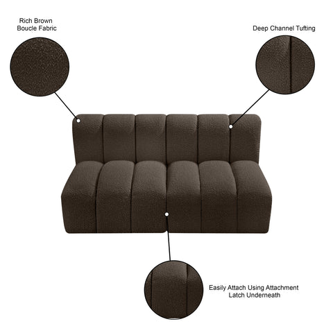 Briar Brown 60 Boucle Fabric Upholstered Modular Sectional , 2-Piece (Style 1)