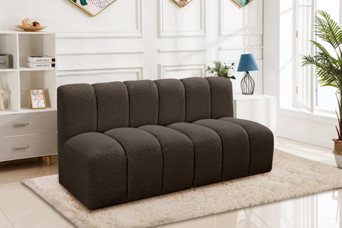Briar Brown 60 Boucle Fabric Upholstered Modular Sectional , 2-Piece (Style 1)