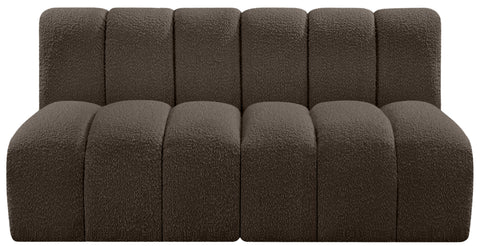 Briar Brown 60 Boucle Fabric Upholstered Modular Sectional , 2-Piece (Style 1)