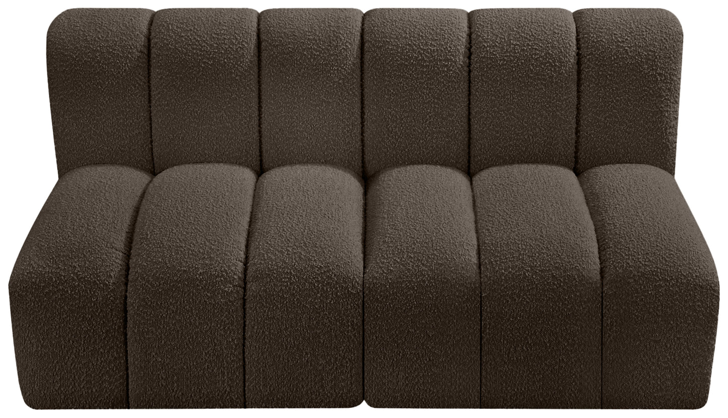 zara brown boucle fabric modular sofa s2a