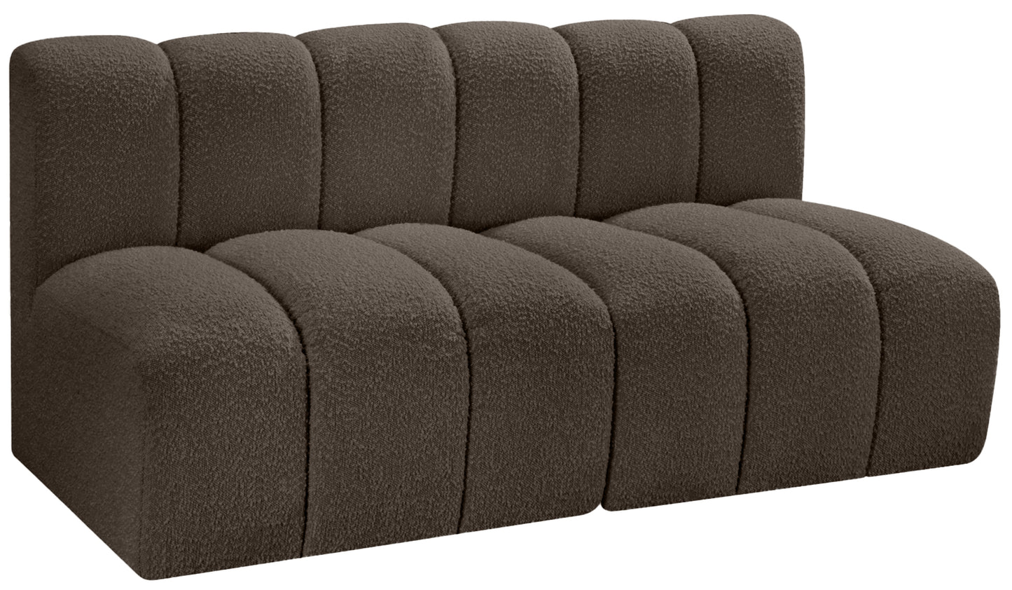 zara brown boucle fabric modular sofa s2a