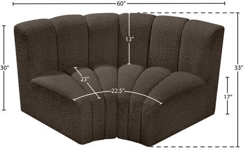 Briar Brown 60 Boucle Fabric Upholstered Modular Sectional , 2-Piece (Style 2)