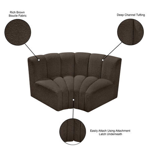 Briar Brown 60 Boucle Fabric Upholstered Modular Sectional , 2-Piece (Style 2)