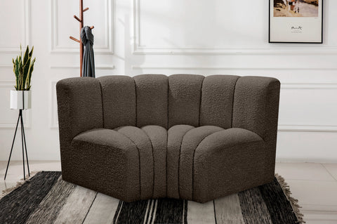 Briar Brown 60 Boucle Fabric Upholstered Modular Sectional , 2-Piece (Style 2)