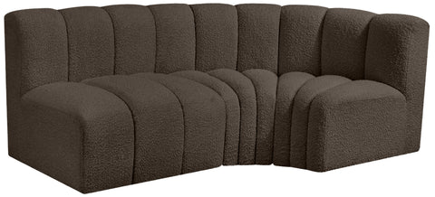 Briar Brown 84 Boucle Fabric Upholstered Modular Sectional, 3-Piece