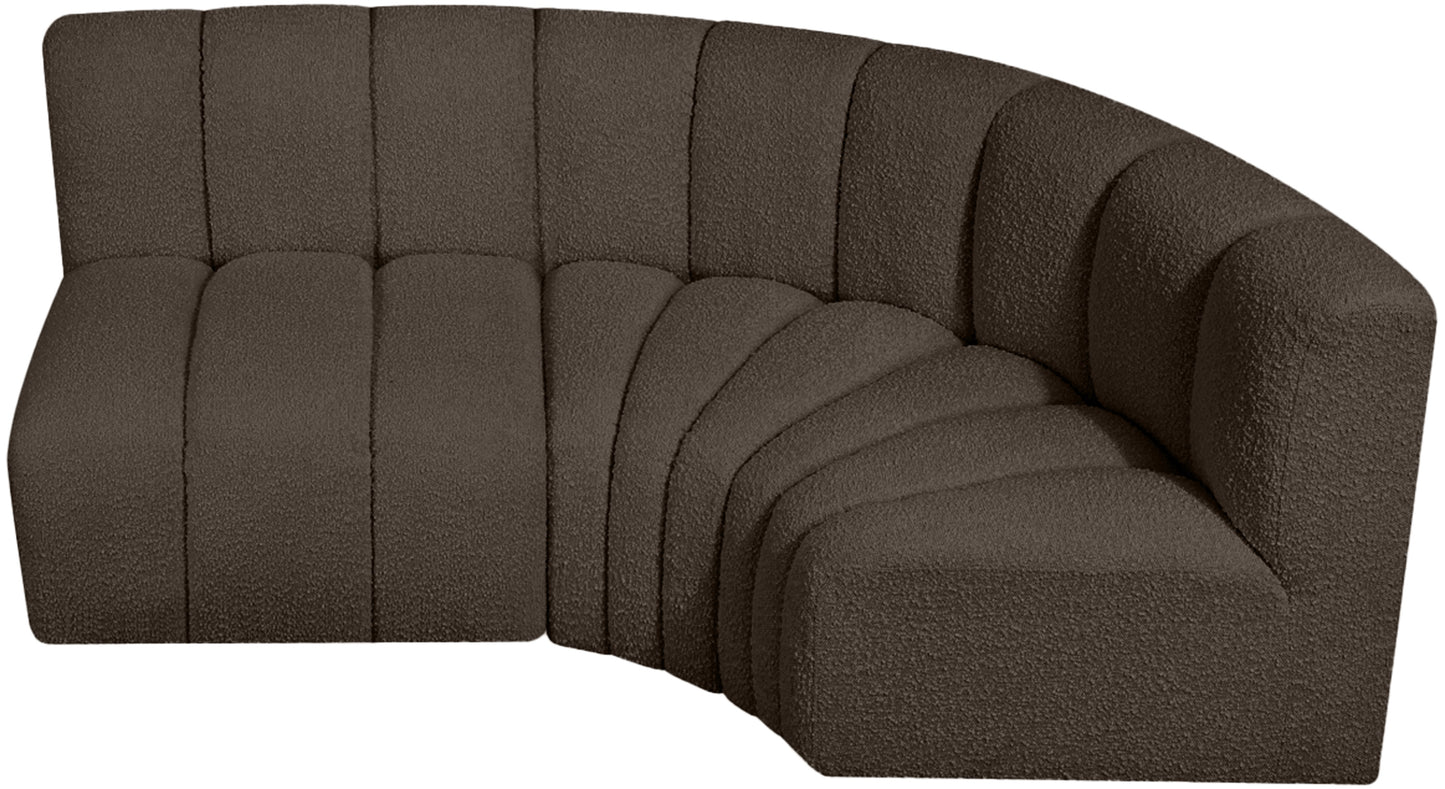 zara brown boucle fabric modular sofa s3a