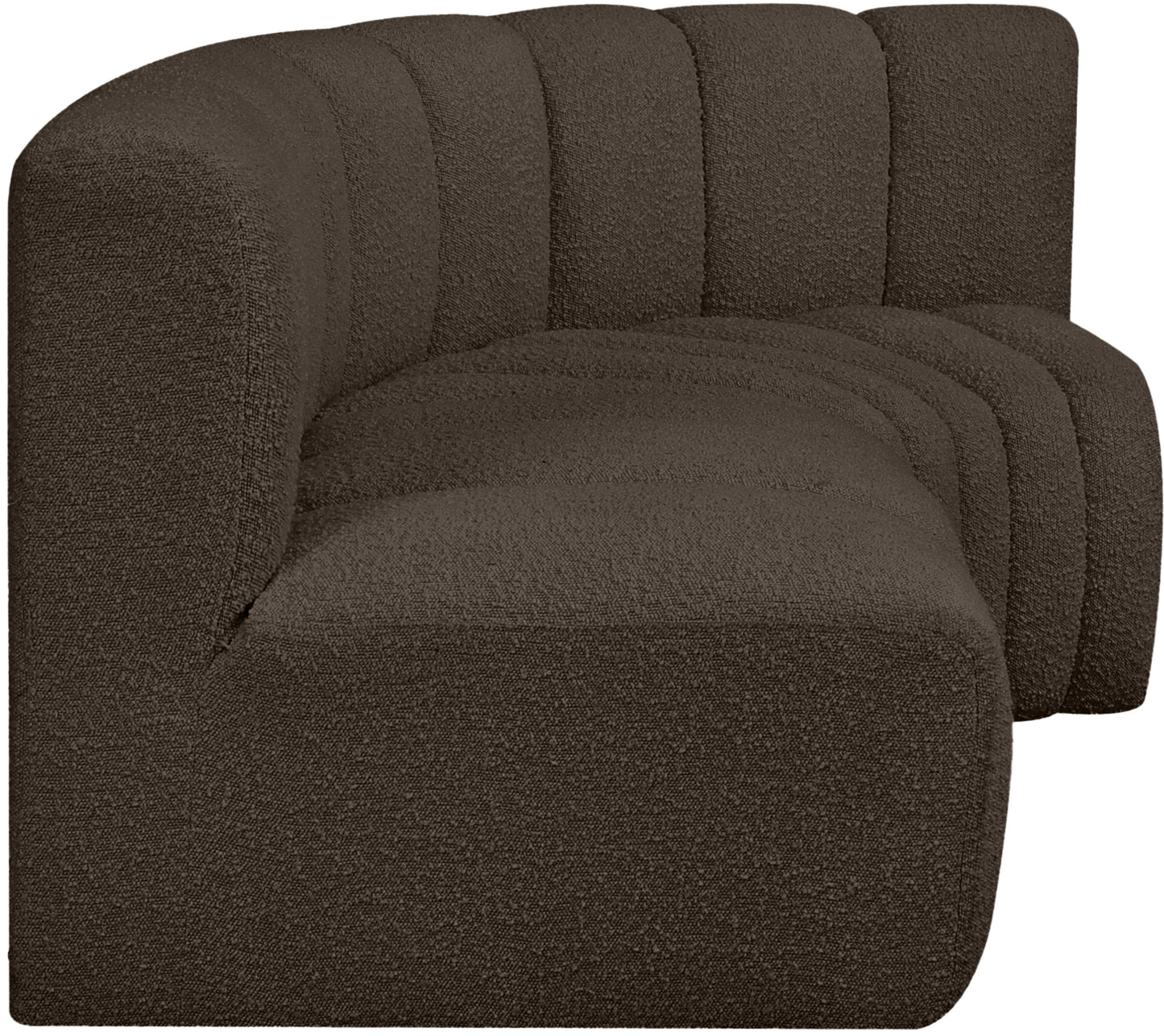 zara brown boucle fabric modular sofa s3a