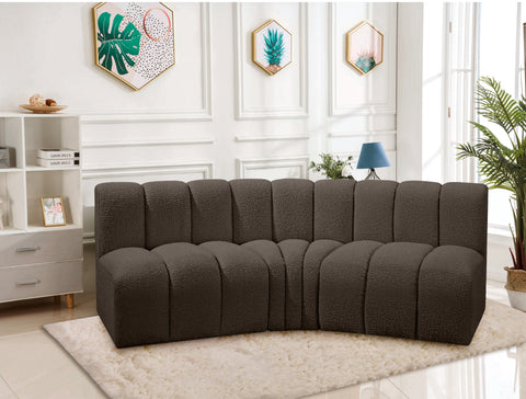 Briar Brown 86 Boucle Fabric Upholstered Modular Sectional, 3-Piece