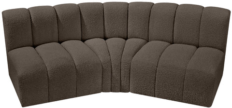 Briar Brown 86 Boucle Fabric Upholstered Modular Sectional, 3-Piece