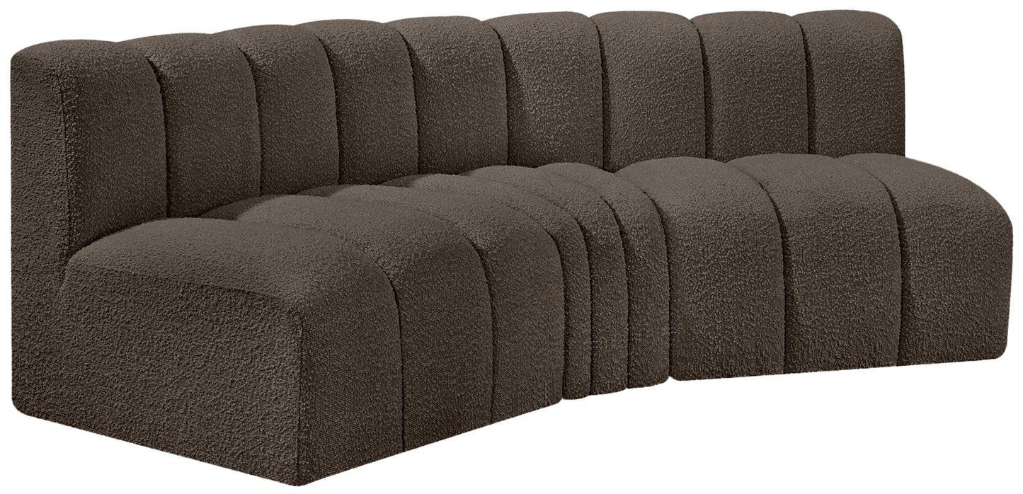 zara brown boucle fabric modular sofa s3b