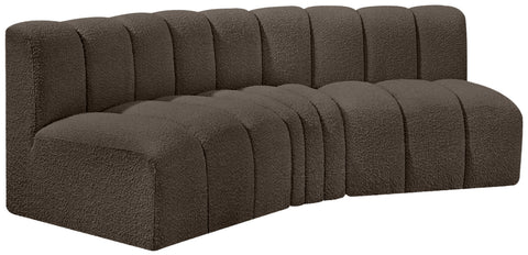 Briar Brown 86 Boucle Fabric Upholstered Modular Sectional, 3-Piece