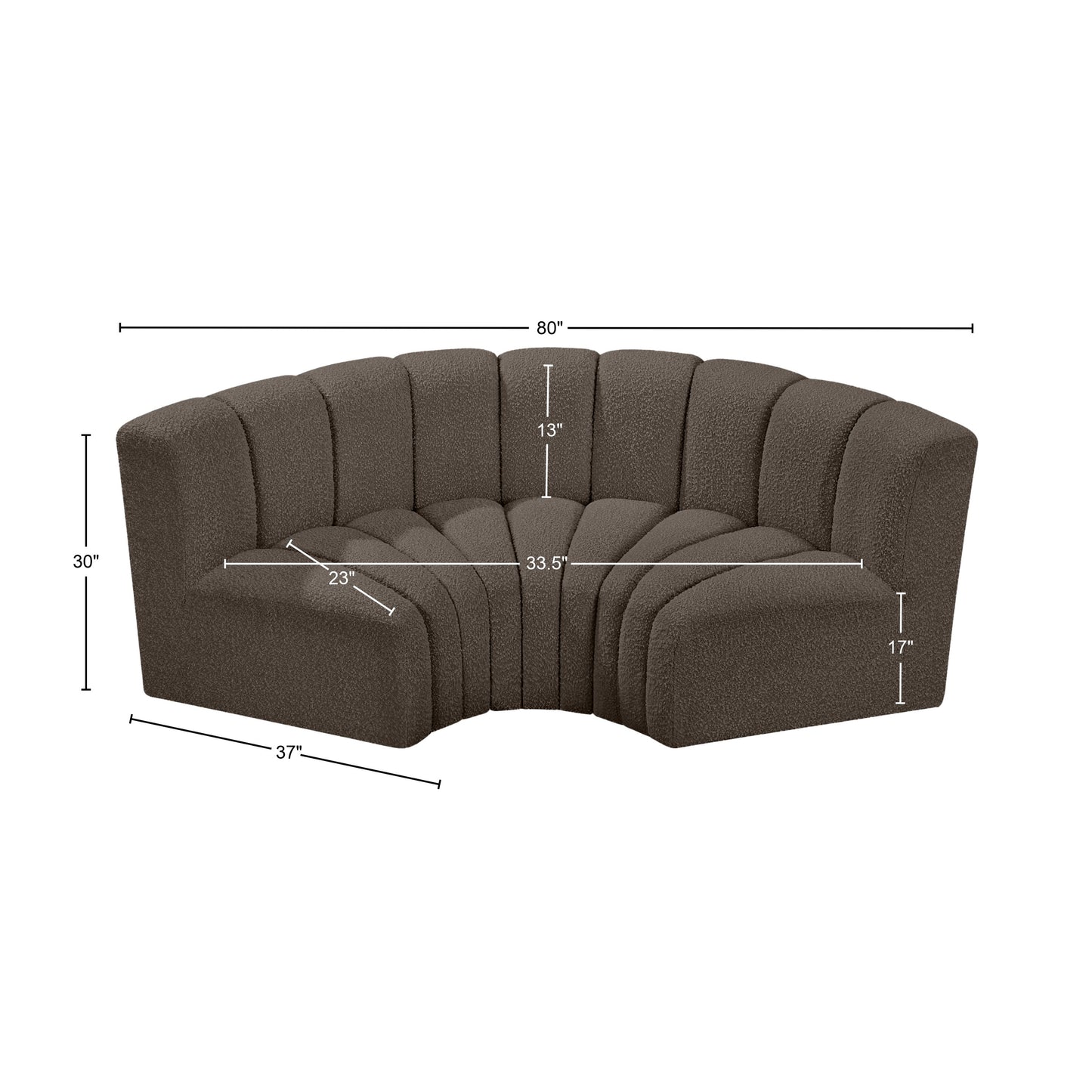 zara brown boucle fabric modular sofa s3c