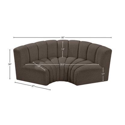 Zara Brown Boucle Fabric Modular Sofa S3C