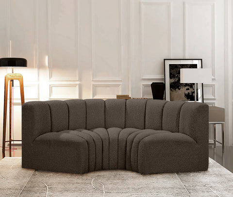 Briar Brown 80 Boucle Fabric Upholstered Modular Sectional, 3-Piece