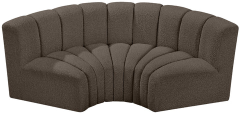 Briar Brown 80 Boucle Fabric Upholstered Modular Sectional, 3-Piece