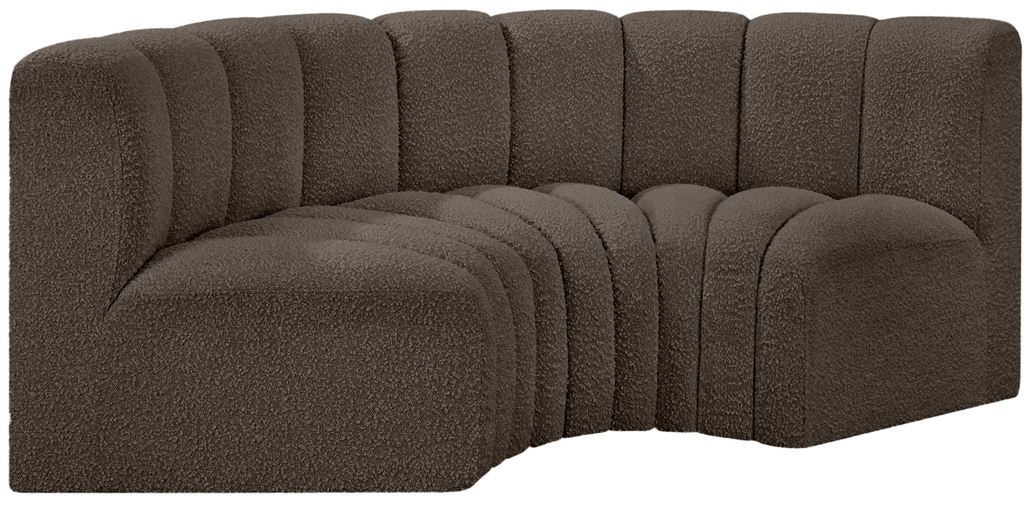 zara brown boucle fabric modular sofa s3c