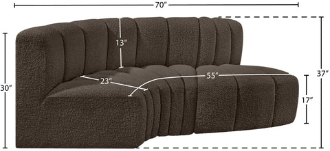 Briar Brown 70 Boucle Fabric Upholstered Modular Sectional, 3-Piece