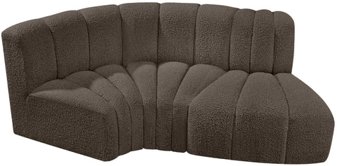 Briar Brown 70 Boucle Fabric Upholstered Modular Sectional, 3-Piece