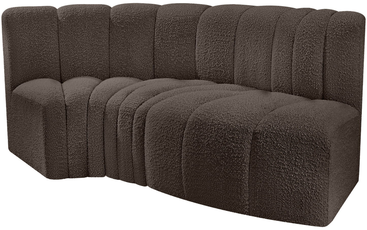 zara brown boucle fabric modular sofa s3d