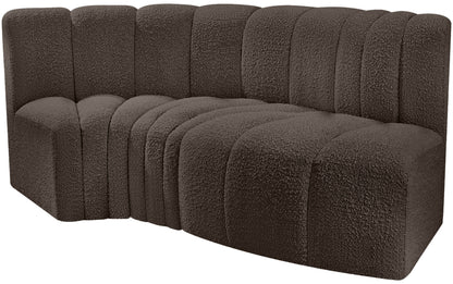 Zara Brown Boucle Fabric Modular Sofa S3D