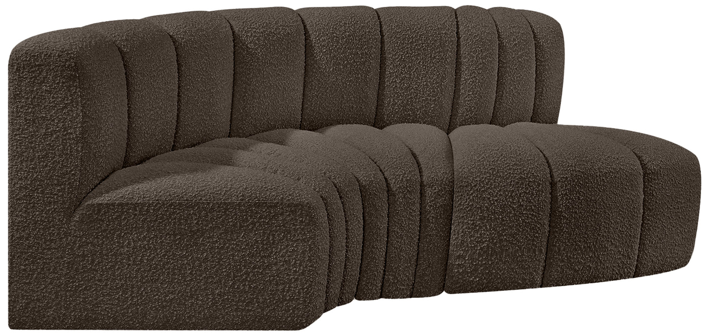 zara brown boucle fabric modular sofa s3d