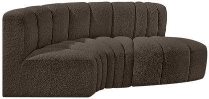 Zara Brown Boucle Fabric Modular Sofa S3D