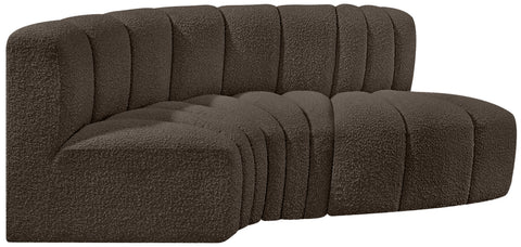 Briar Brown 70 Boucle Fabric Upholstered Modular Sectional, 3-Piece