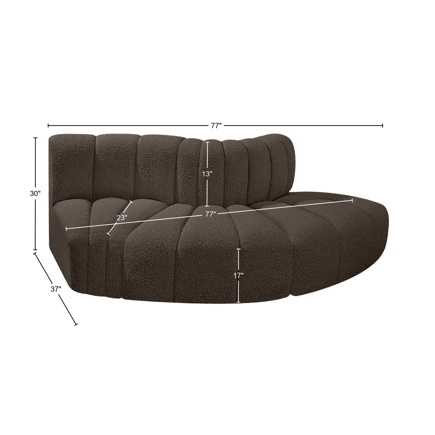 zara brown boucle fabric modular sofa s3e