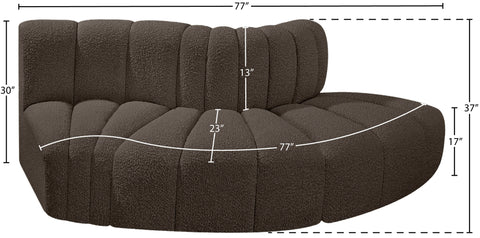 Briar Brown 77 Boucle Fabric Upholstered Modular Sectional, 3-Piece