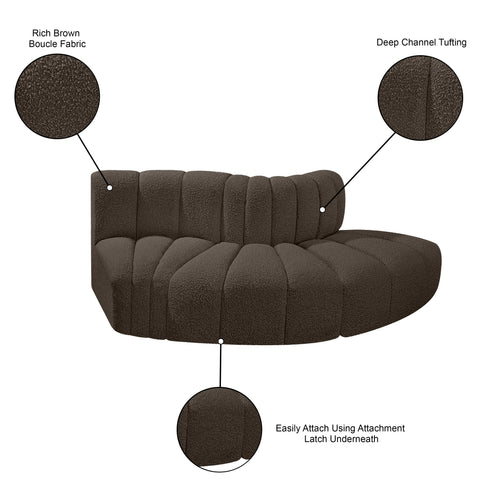 Briar Brown 77 Boucle Fabric Upholstered Modular Sectional, 3-Piece