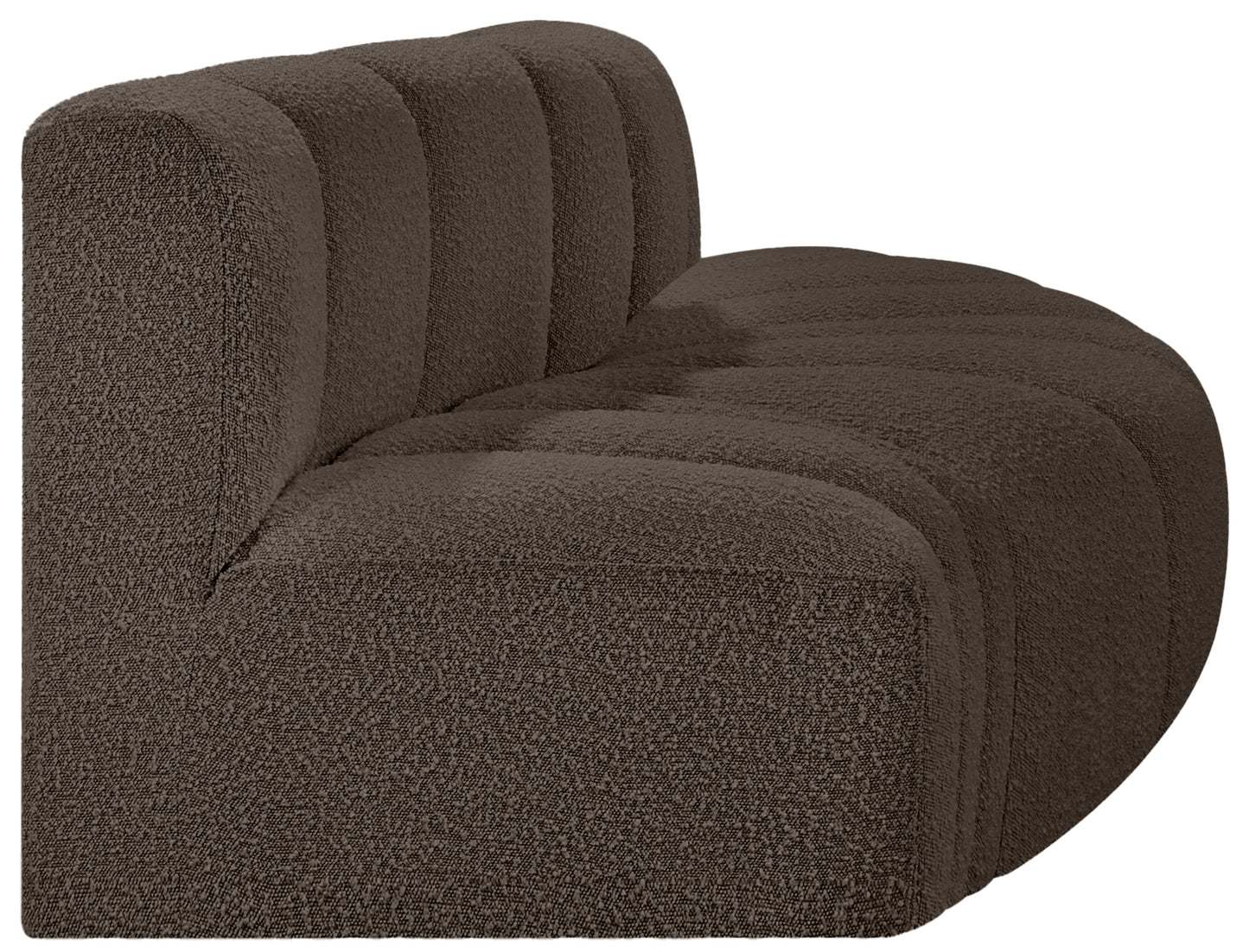 zara brown boucle fabric modular sofa s3e