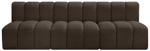 Briar Brown 89.5 Boucle Fabric Upholstered Modular Sectional, 3-Piece