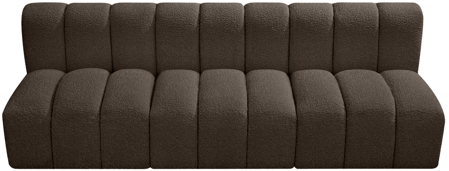 zara brown boucle fabric modular sofa s3f