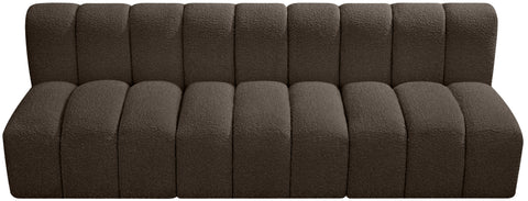 Briar Brown 89.5 Boucle Fabric Upholstered Modular Sectional, 3-Piece