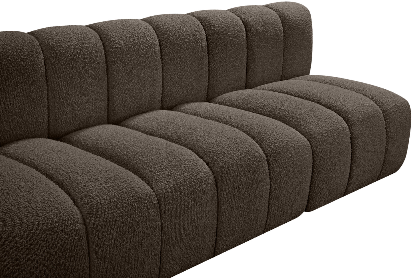 zara brown boucle fabric modular sofa s3f