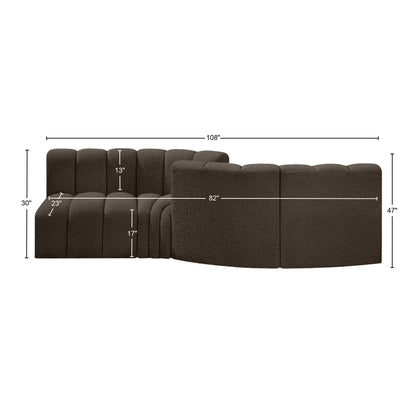 Zara Brown Boucle Fabric Modular Sofa S4A