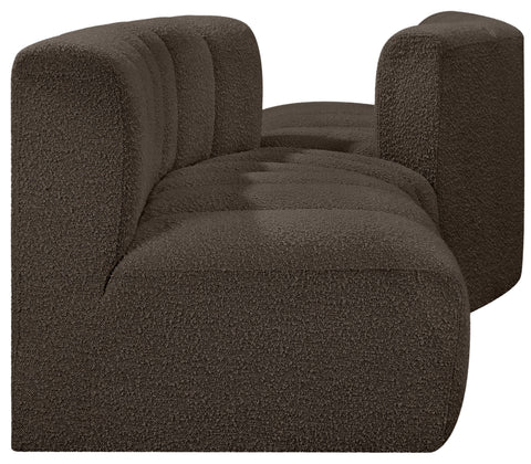 Yara 108" Brown Boucle Fabric Upholstered Sectional, 4-Piece