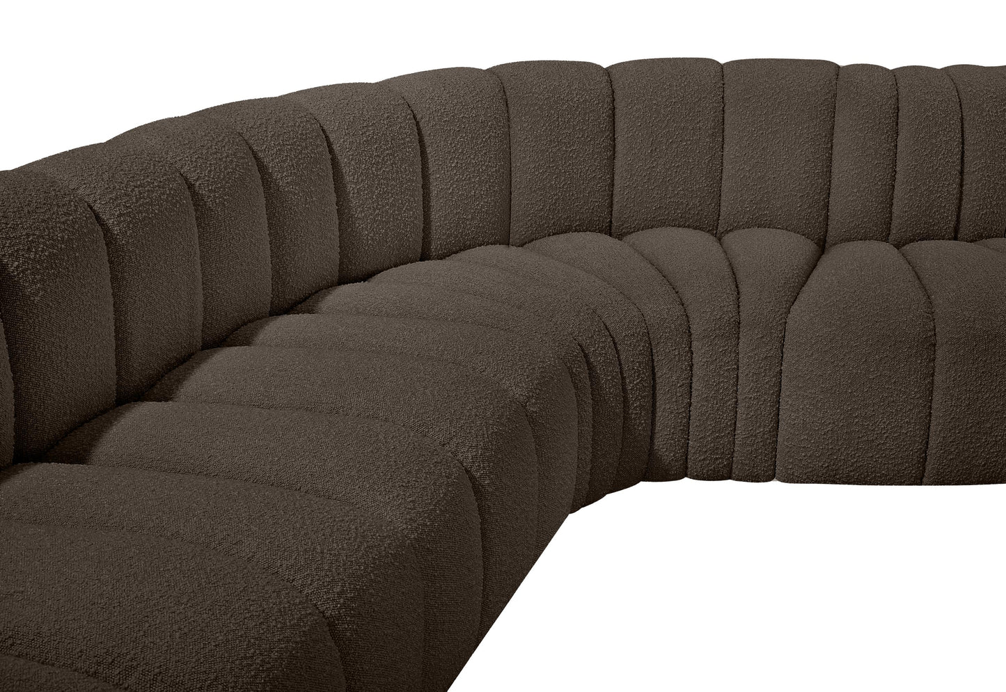 zara brown boucle fabric modular sofa s4b