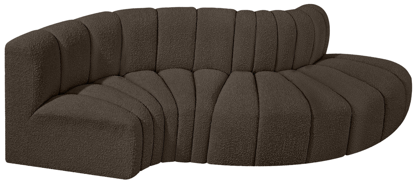 zara brown boucle fabric modular sofa s4d