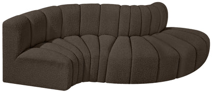 Zara Brown Boucle Fabric Modular Sofa S4D