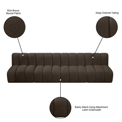 Yara 119" Boucle Fabric Upholstered Sectional, 4-Piece