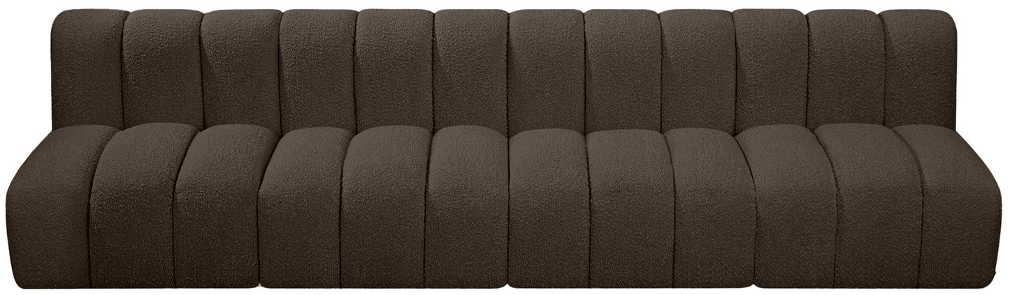 zara brown boucle fabric modular sofa s4e