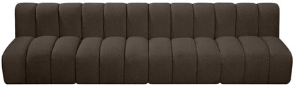 Zara Brown Boucle Fabric Modular Sofa S4E