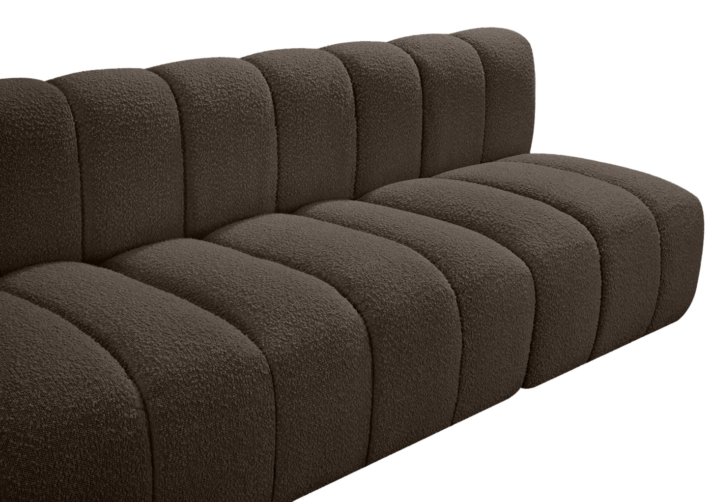 zara brown boucle fabric modular sofa s4e