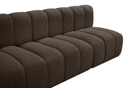 Zara Brown Boucle Fabric Modular Sofa S4E