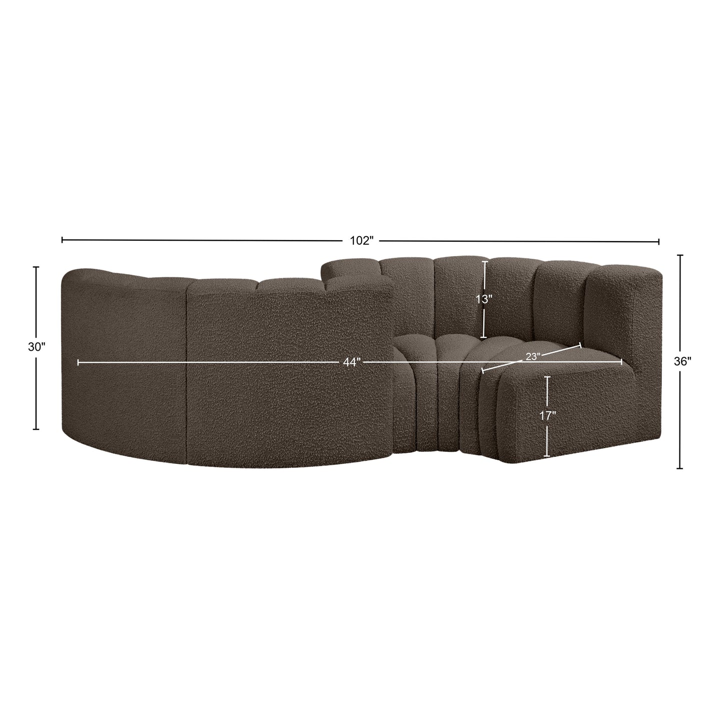 zara brown boucle fabric modular sofa s4f