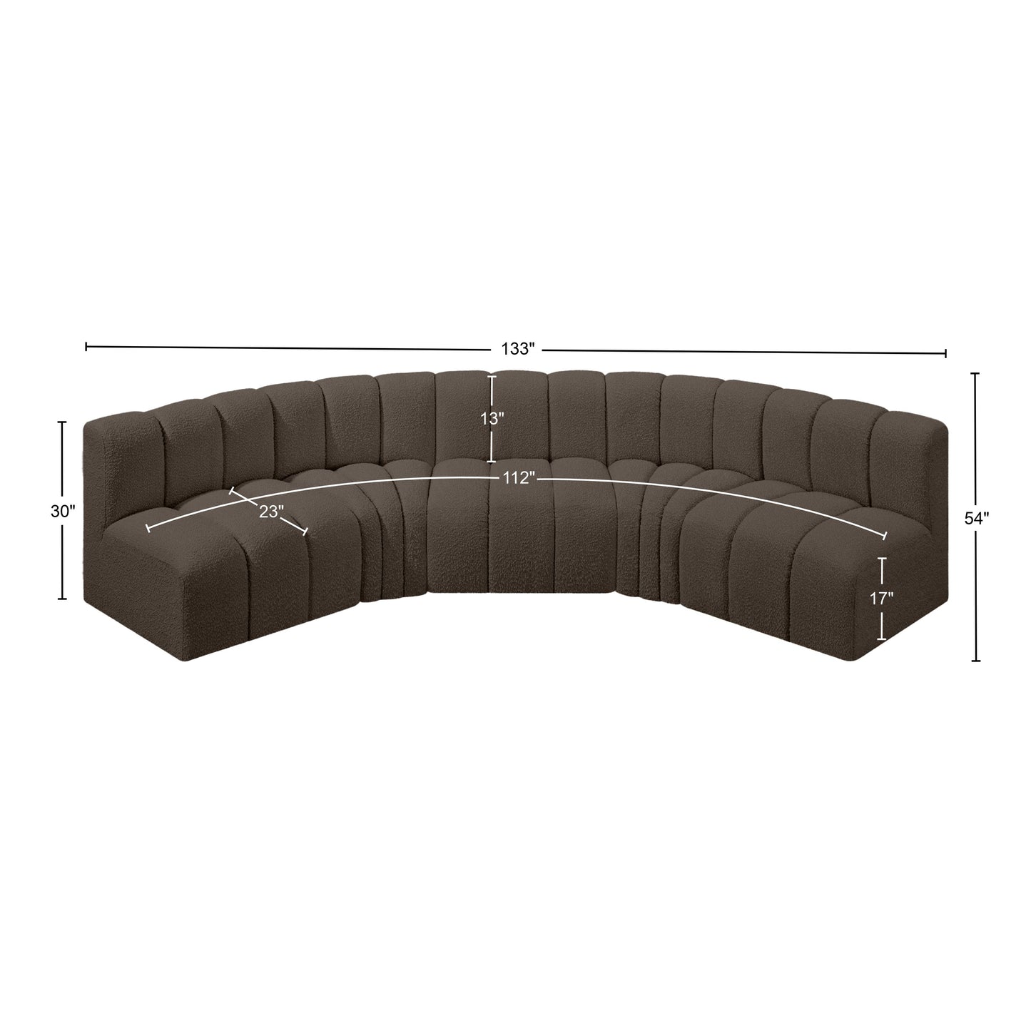 zara brown boucle fabric modular sofa s5a