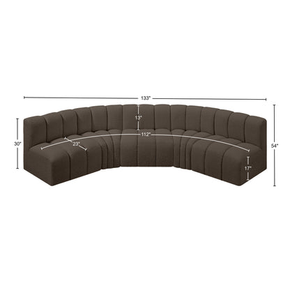 Zara Brown Boucle Fabric Modular Sofa S5A